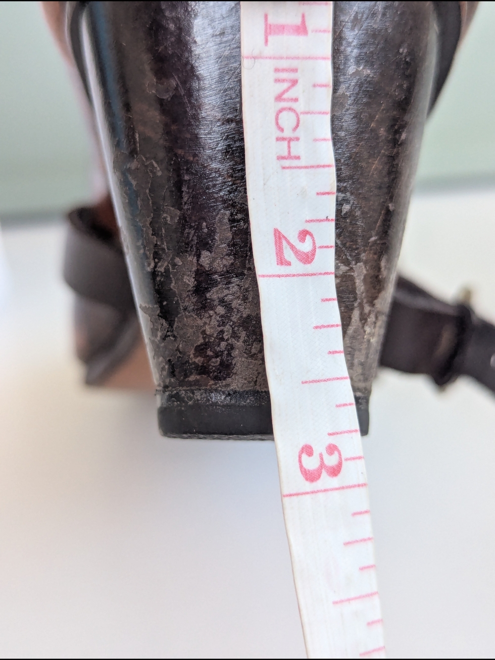Muñoz Vrandecic Brown Patterned Leather Cutout Heels with Strap - Picture 12 of 12